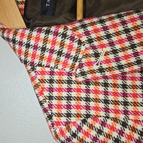 Talbots Shetland Wool Multi Color Plaid Elbow Patch Lined Blazer BWOT - Picture 2 of 13